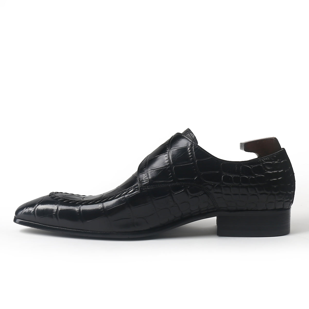 Luxury Crocodile Print Monk Strap