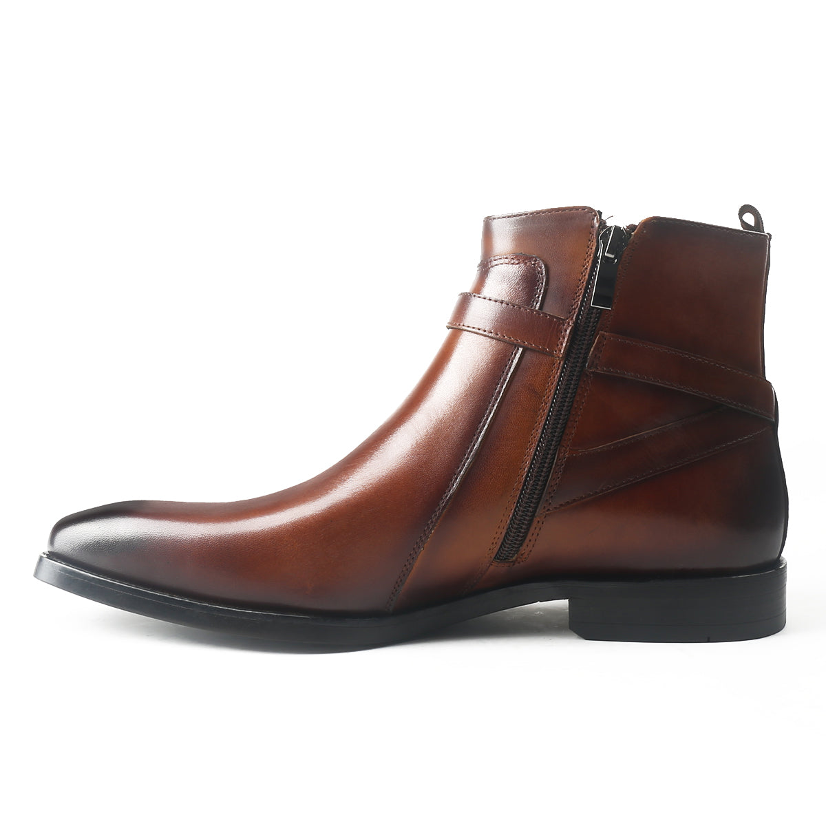 Fancy Interlocking Jodhpur Boots with Buckle