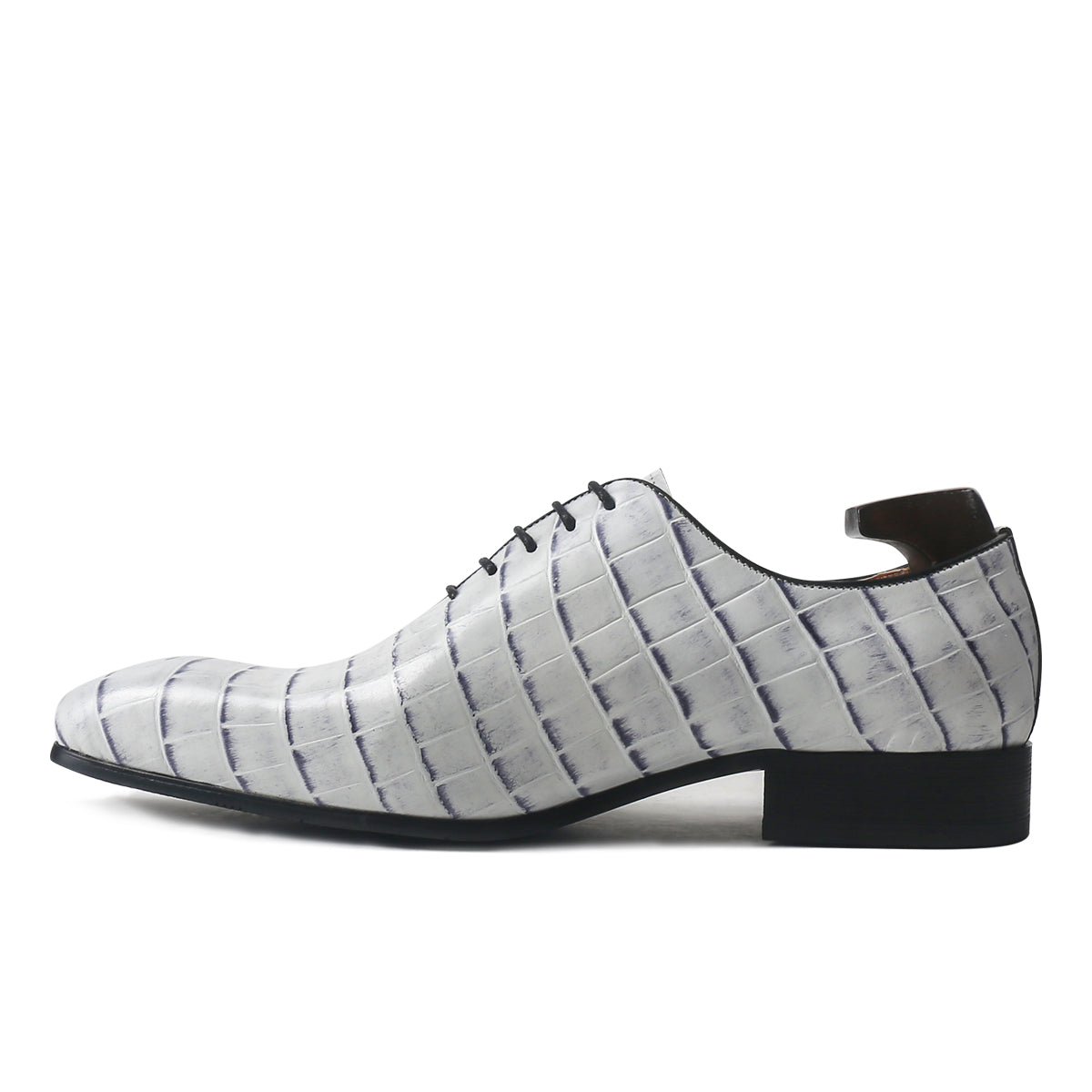 Luxury Crocodile Pattern Plain Toe Oxford Shoes