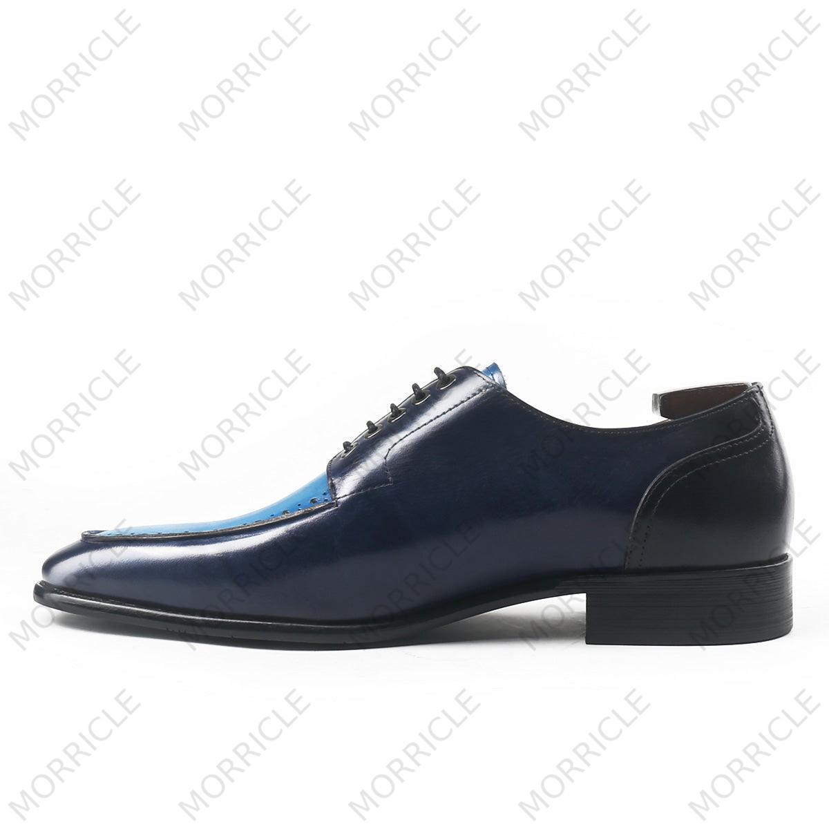 Luxury Two Tone Square Toe Derby Shoes - by Morricle - 032-319H, Derby, Exotic