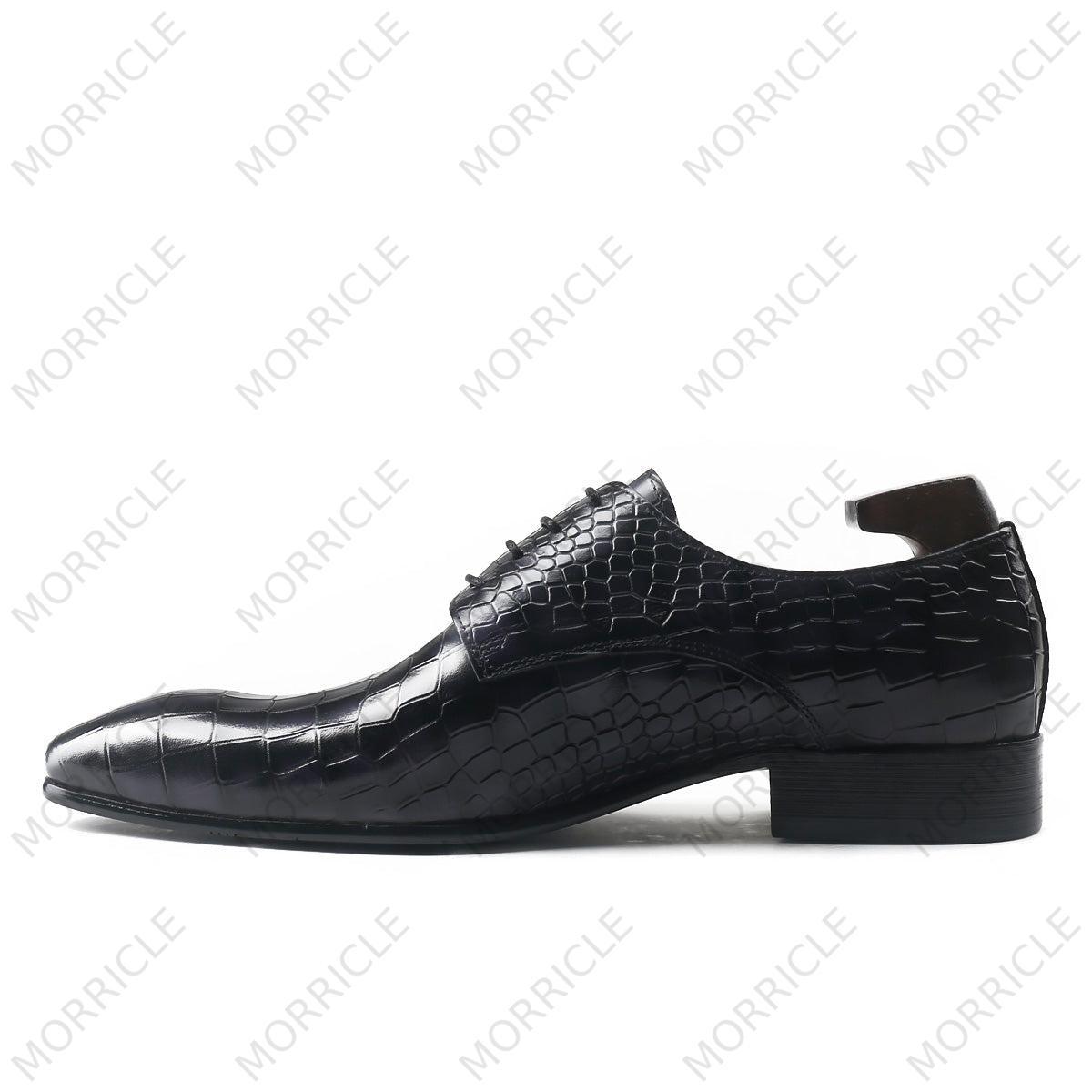 Luxurious Lace Up Crocodile Derby Shoes - by Morricle - 031-DM36A, Derby, Exotic
