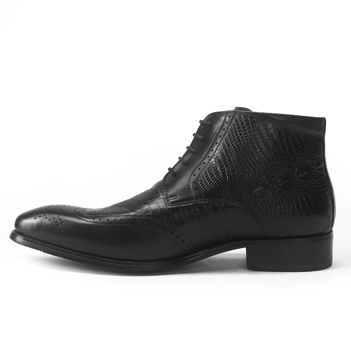 Business Alligator Pattern Wingtip Boots