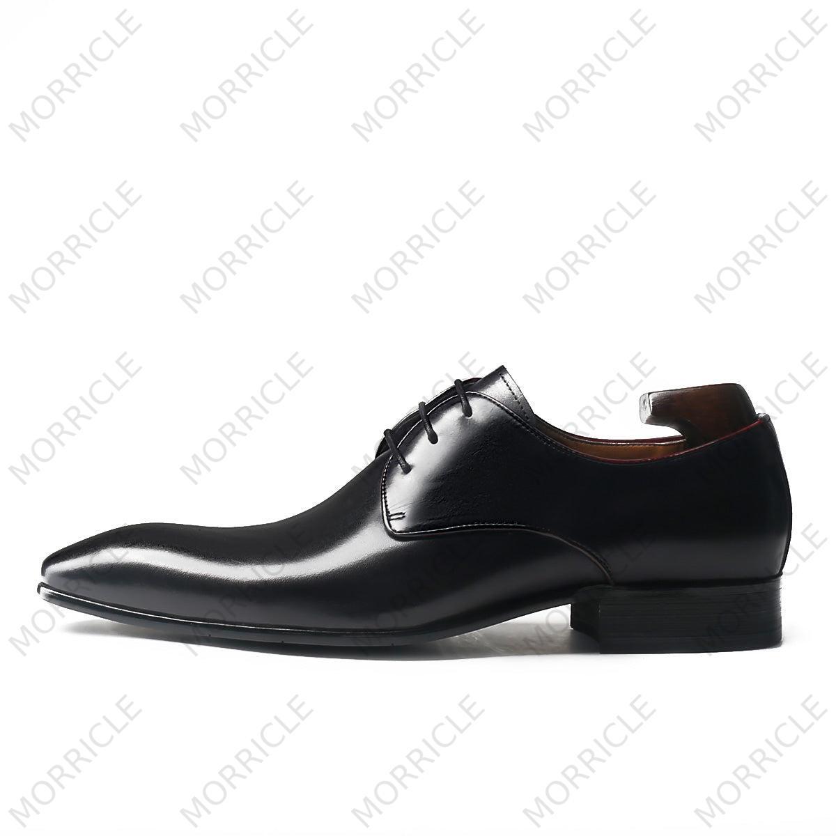 Timeless Black Lace-Up Derby Shoes - by Morricle - 031-B66A, Classic, Derby