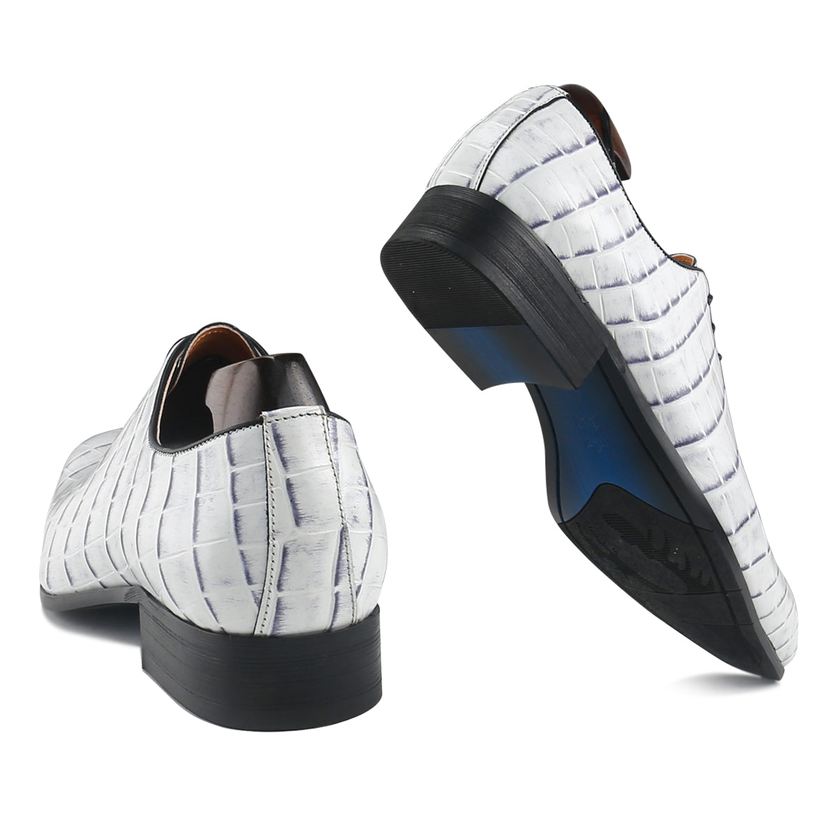 Luxury Crocodile Pattern Plain Toe Oxford Shoes