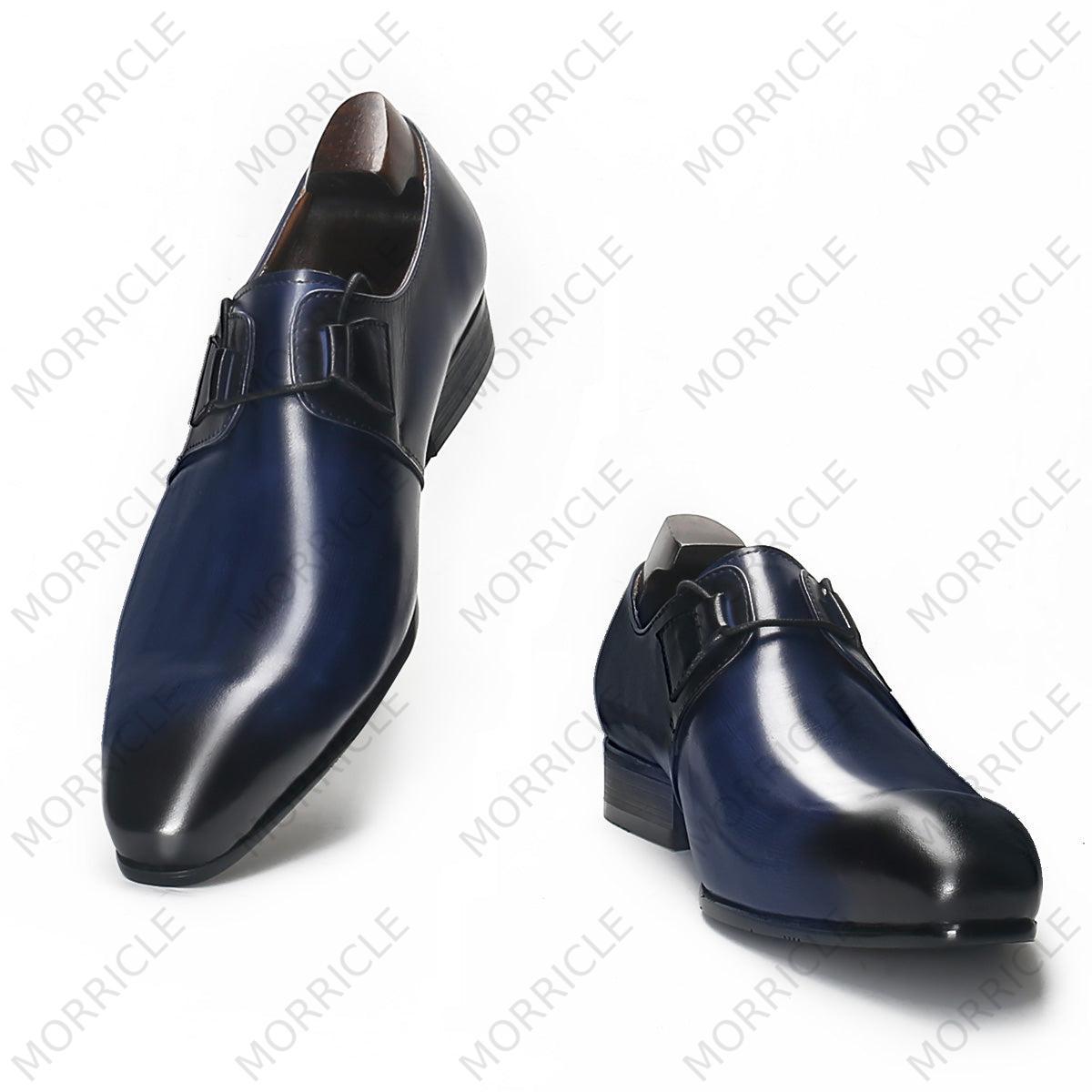 Formal Navy Blue Derby Shoes - by Morricle - 033-168, Classic, Derby