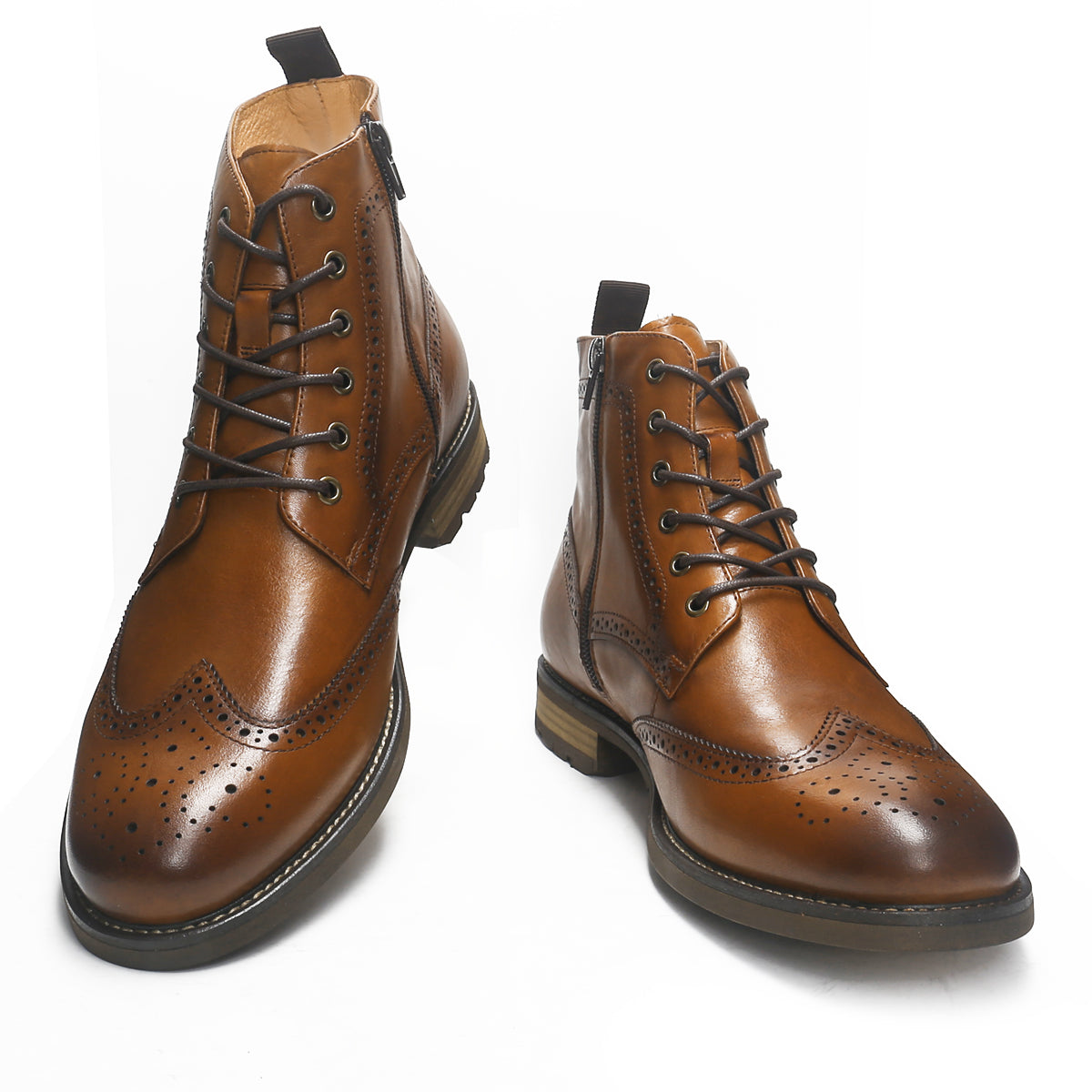 Retro Sophisticated Wingtip Brogue Boots