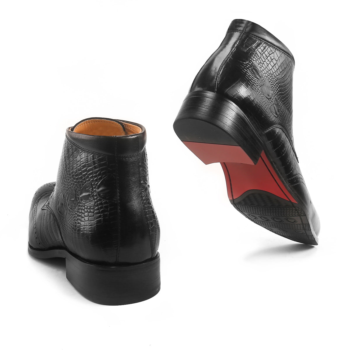 Business Alligator Pattern Wingtip Boots