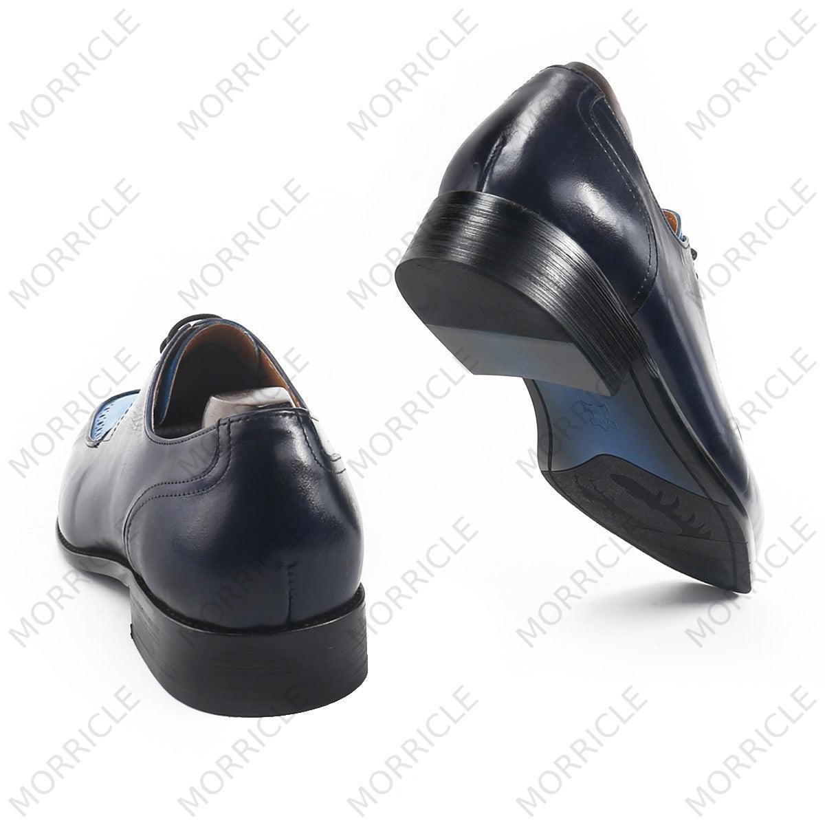 Luxury Two Tone Square Toe Derby Shoes - by Morricle - 032-319H, Derby, Exotic