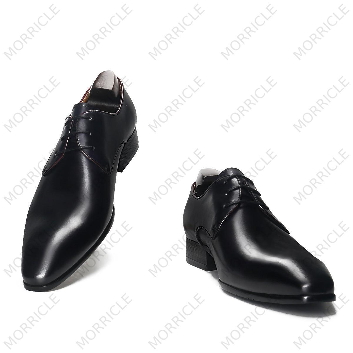 Timeless Black Lace-Up Derby Shoes - by Morricle - 031-B66A, Classic, Derby
