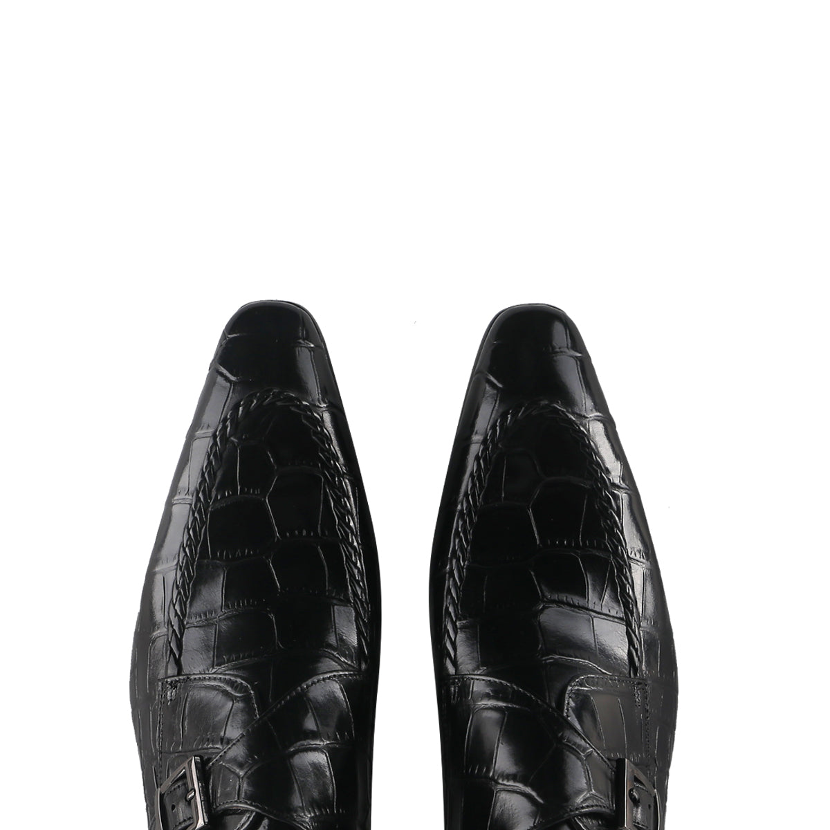 Luxury Crocodile Print Monk Strap