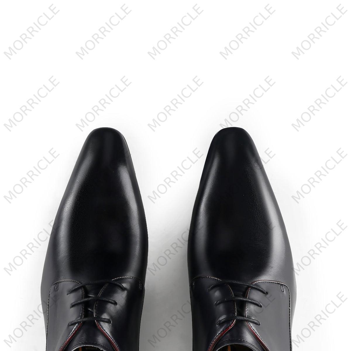 Timeless Black Lace-Up Derby Shoes - by Morricle - 031-B66A, Classic, Derby