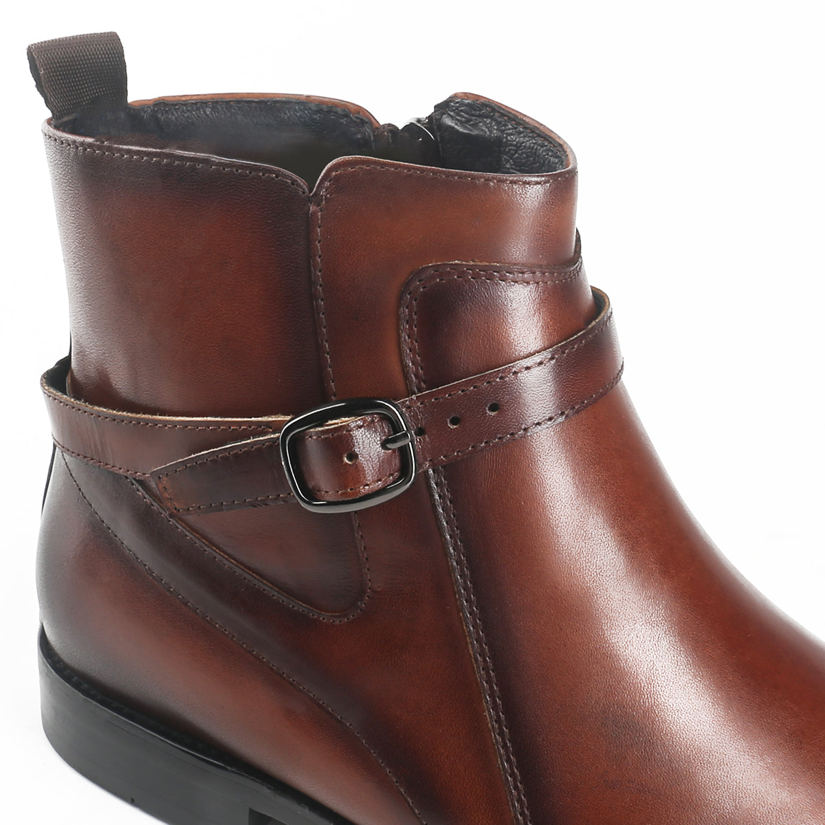 Fancy Interlocking Jodhpur Boots with Buckle