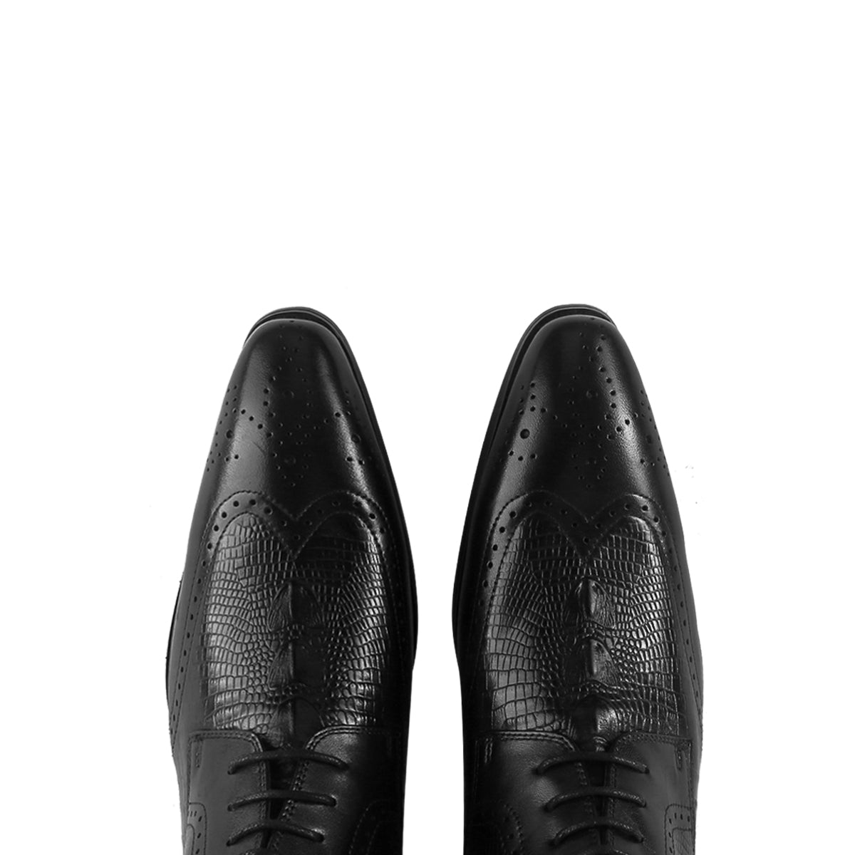 Business Alligator Pattern Wingtip Boots
