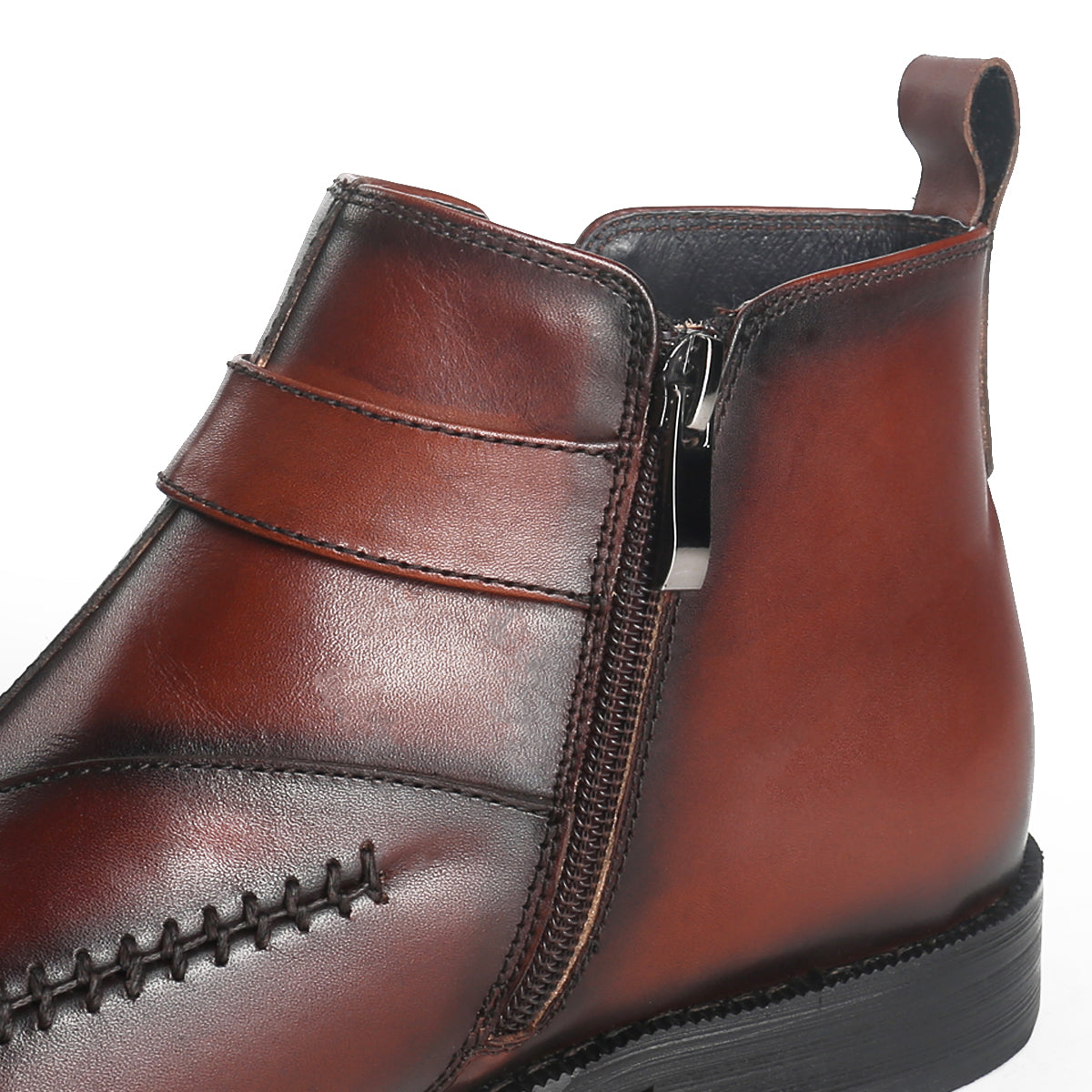 Retro Hand Sewn Ankle Boots with Buckle