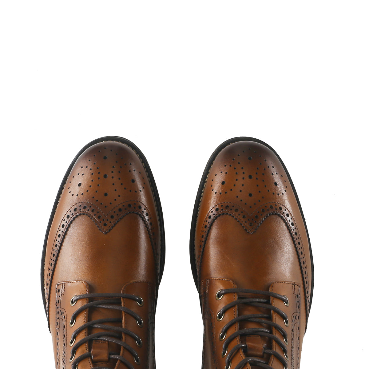 Retro Sophisticated Wingtip Brogue Boots