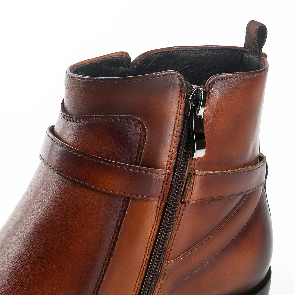 Fancy Interlocking Jodhpur Boots with Buckle