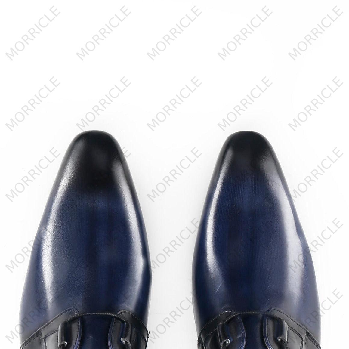 Formal Navy Blue Derby Shoes - by Morricle - 033-168, Classic, Derby