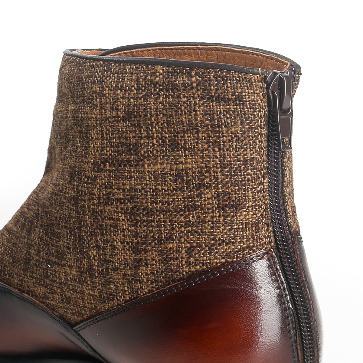 Luxurious Stitched Buttons Brogue Boots