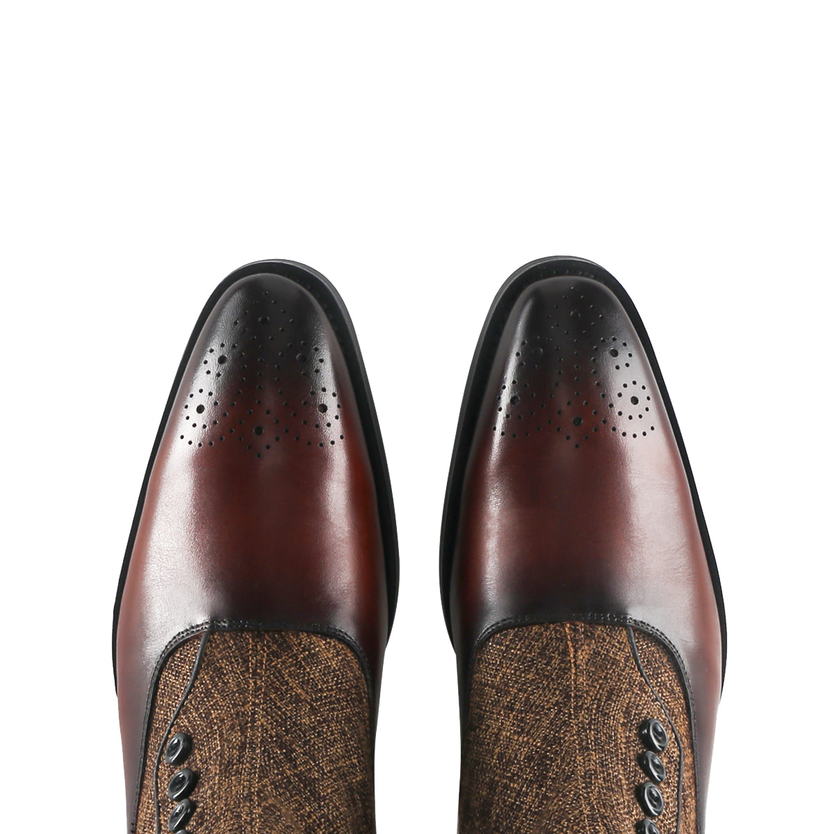 Luxurious Stitched Buttons Brogue Boots