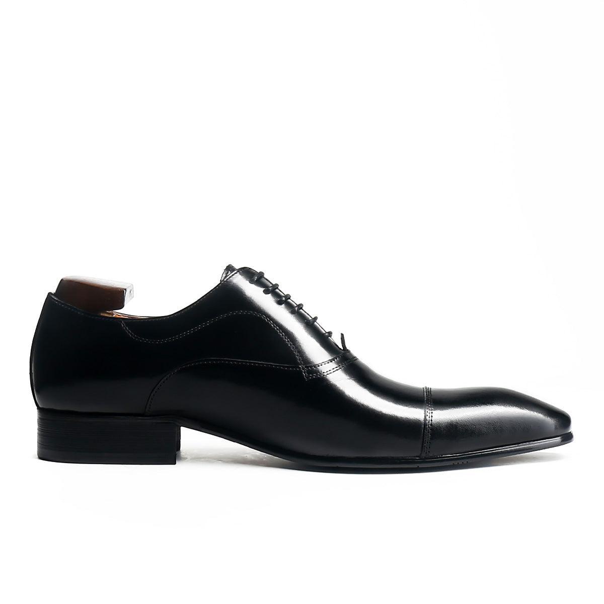 Classic Black Cap Toe Oxford Shoes