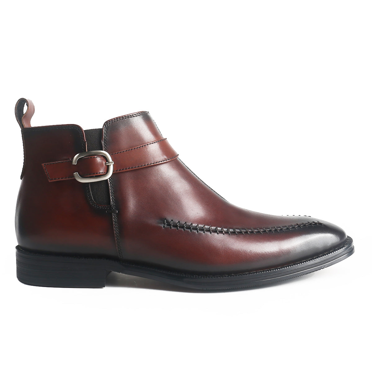 Retro Hand Sewn Ankle Boots with Buckle