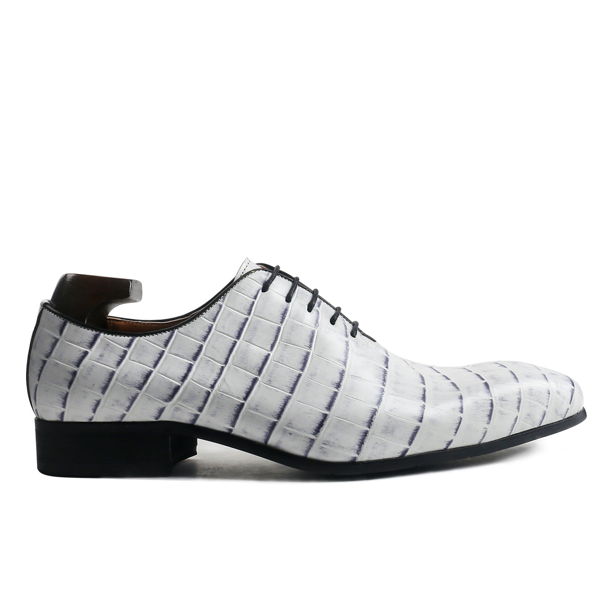Luxury Crocodile Pattern Plain Toe Oxford Shoes
