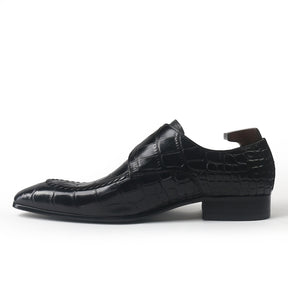 Luxury Crocodile Print Monk Strap