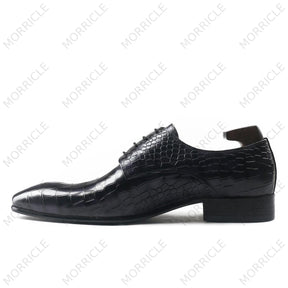 Luxurious Lace Up Crocodile Derby Shoes -  by Morricle - 031-DM36A, Derby, Exotic