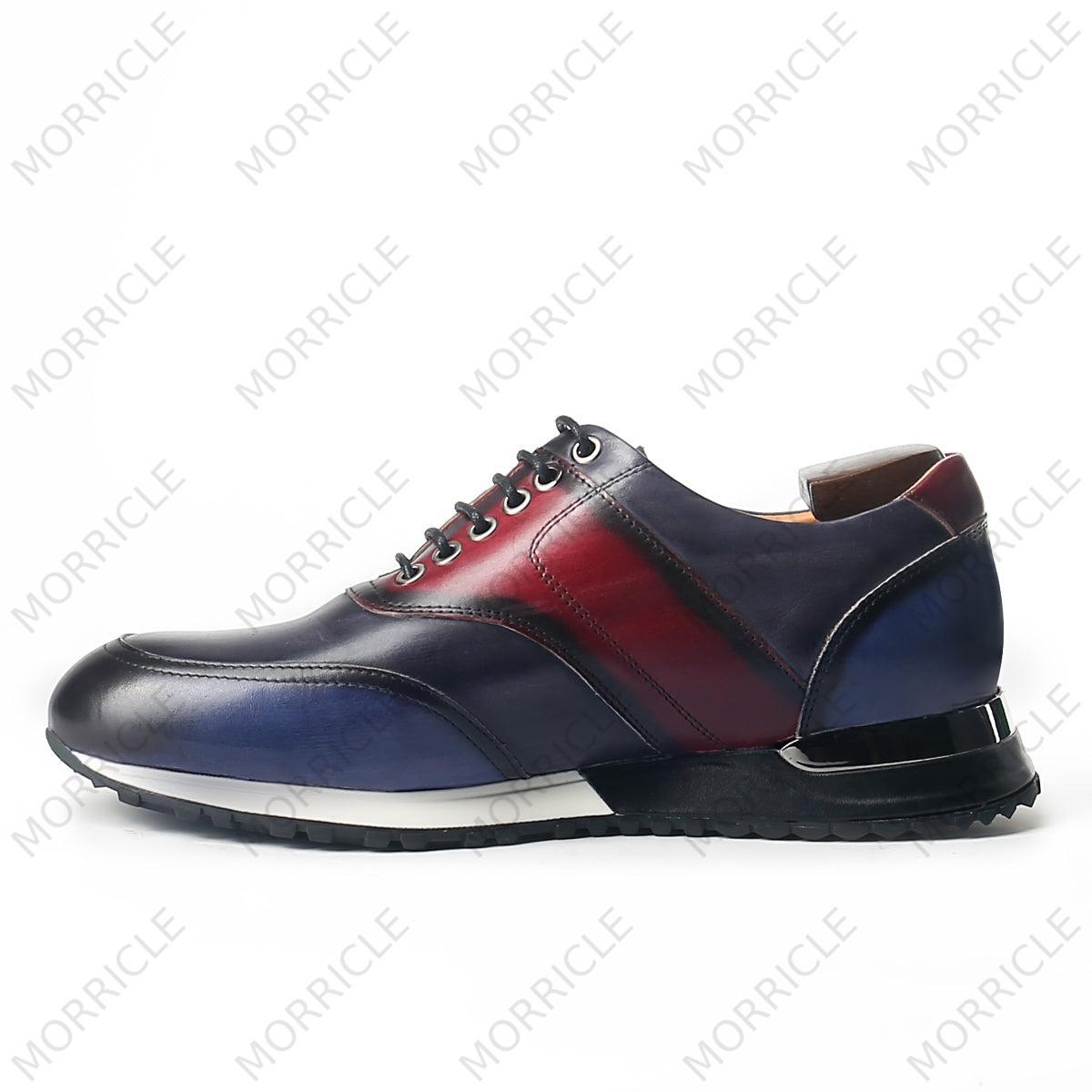 Leather lace deals up sneakers