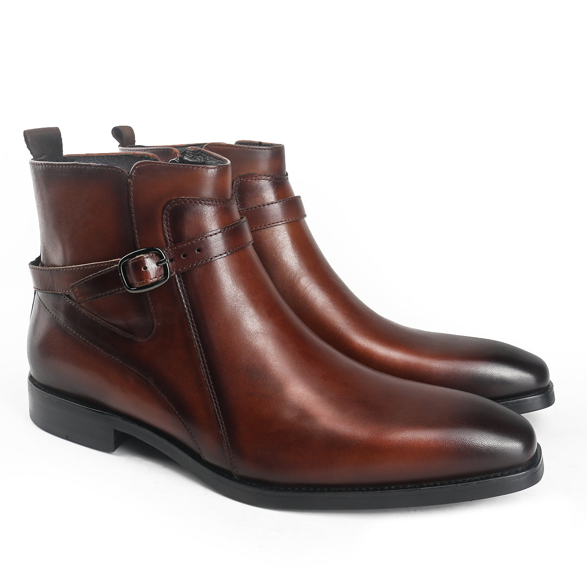Fancy Interlocking Jodhpur Boots with Buckle