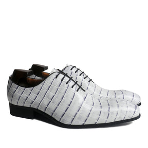 Luxury Crocodile Pattern Plain Toe Oxford Shoes