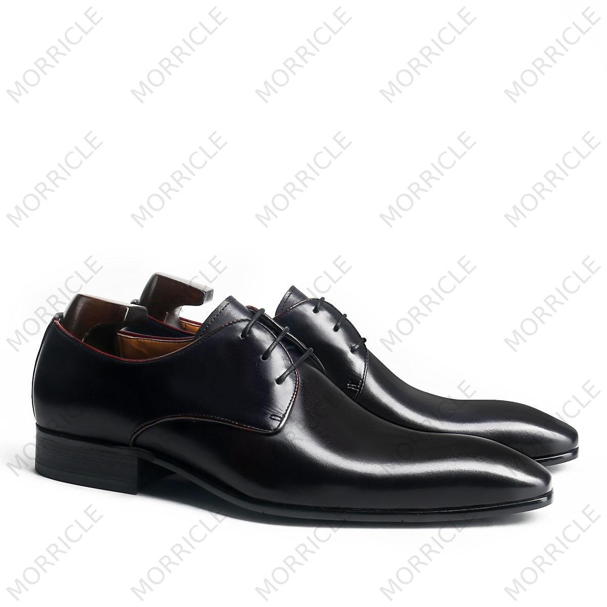Timeless Black Lace-Up Derby Shoes -  by Morricle - 031-B66A, Classic, Derby