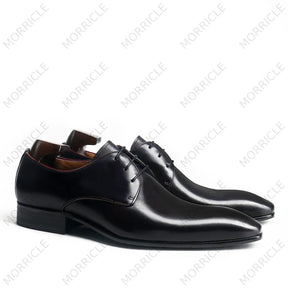 Timeless Black Lace-Up Derby Shoes -  by Morricle - 031-B66A, Classic, Derby