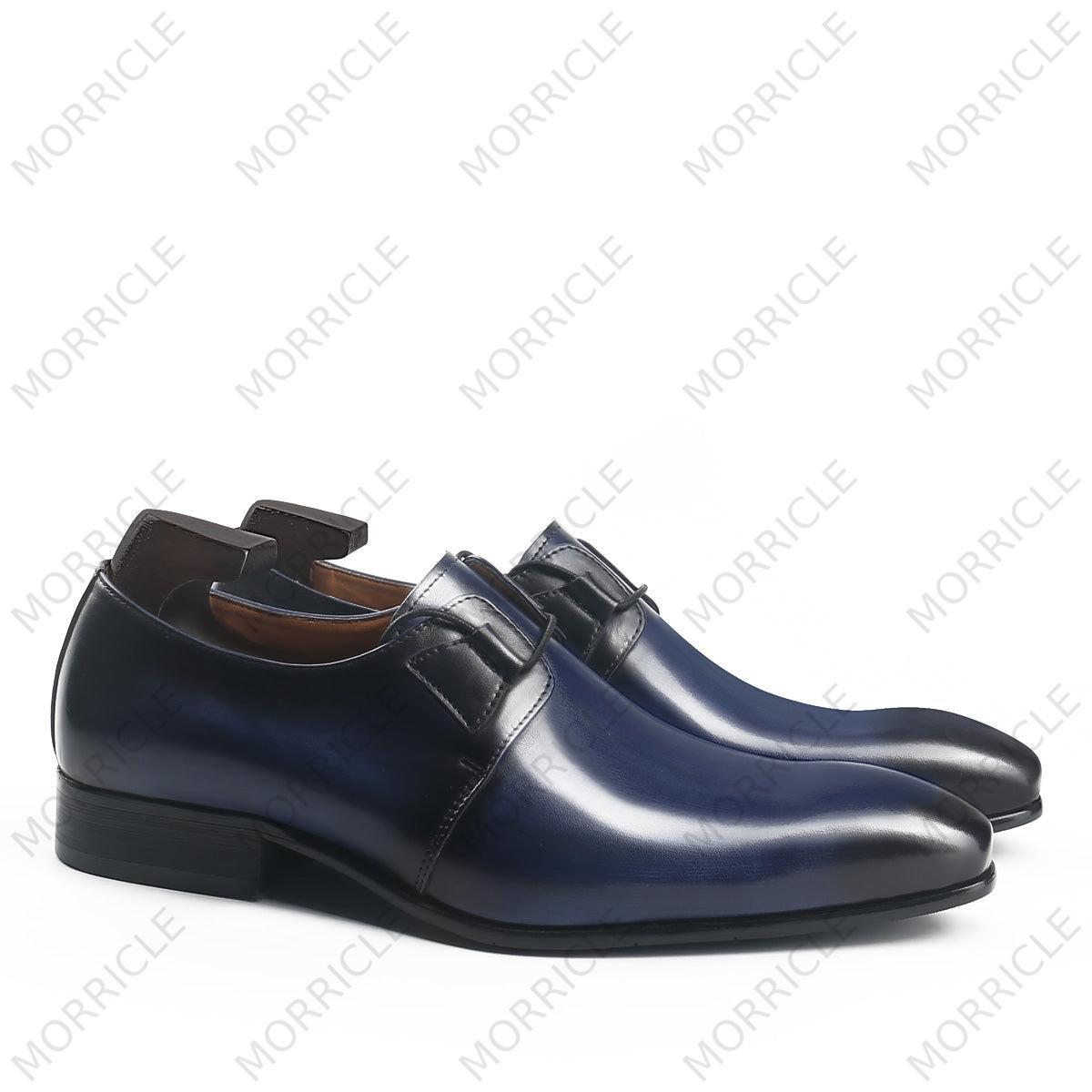 Formal Navy Blue Derby Shoes -  by Morricle - 033-168, Classic, Derby