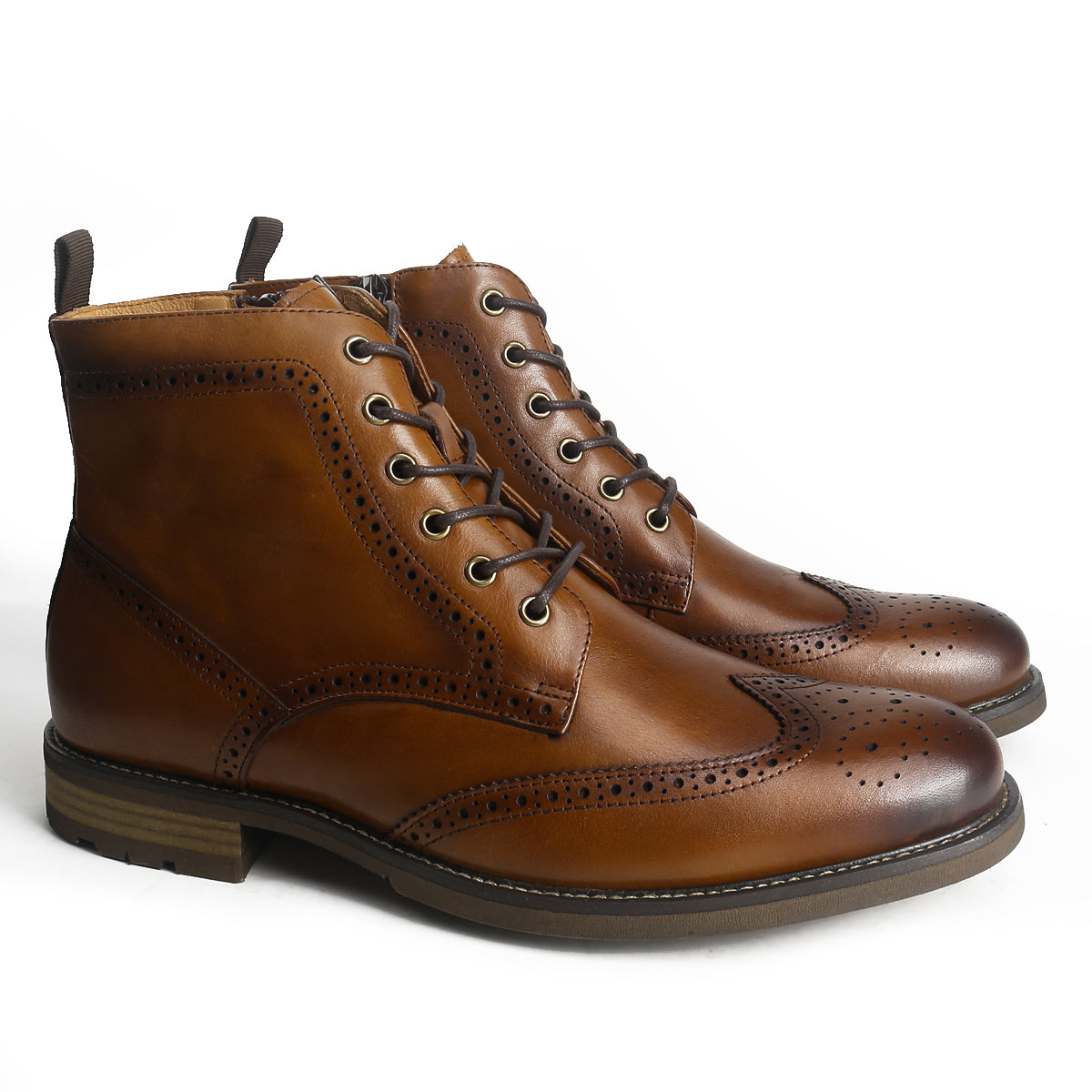 Retro Sophisticated Wingtip Brogue Boots