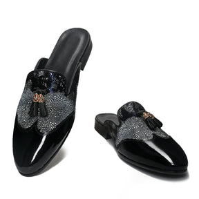Glimmer Tassel Detail Slip On Mule