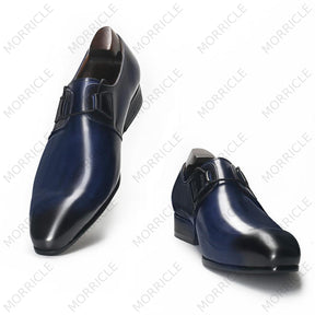 Formal Navy Blue Derby Shoes -  by Morricle - 033-168, Classic, Derby