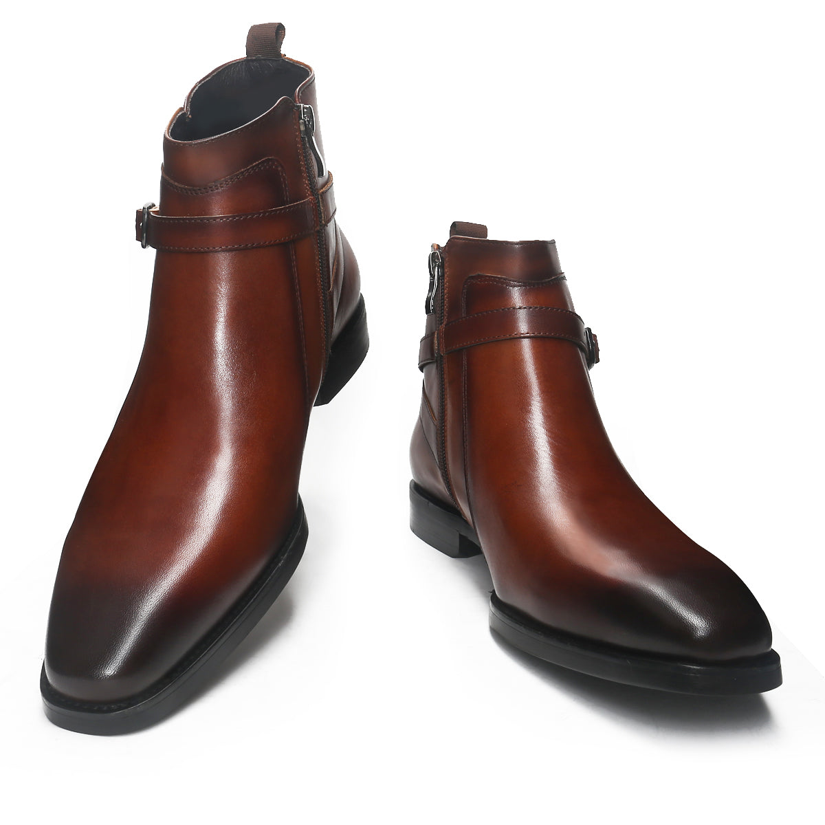 Fancy Interlocking Jodhpur Boots with Buckle