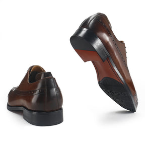 Embossed Crocodile Cap Toe Oxford Shoes