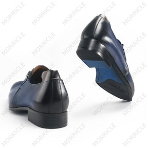Formal Navy Blue Derby Shoes -  by Morricle - 033-168, Classic, Derby