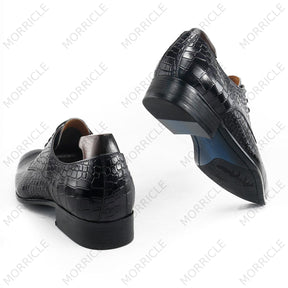 Luxurious Lace Up Crocodile Derby Shoes