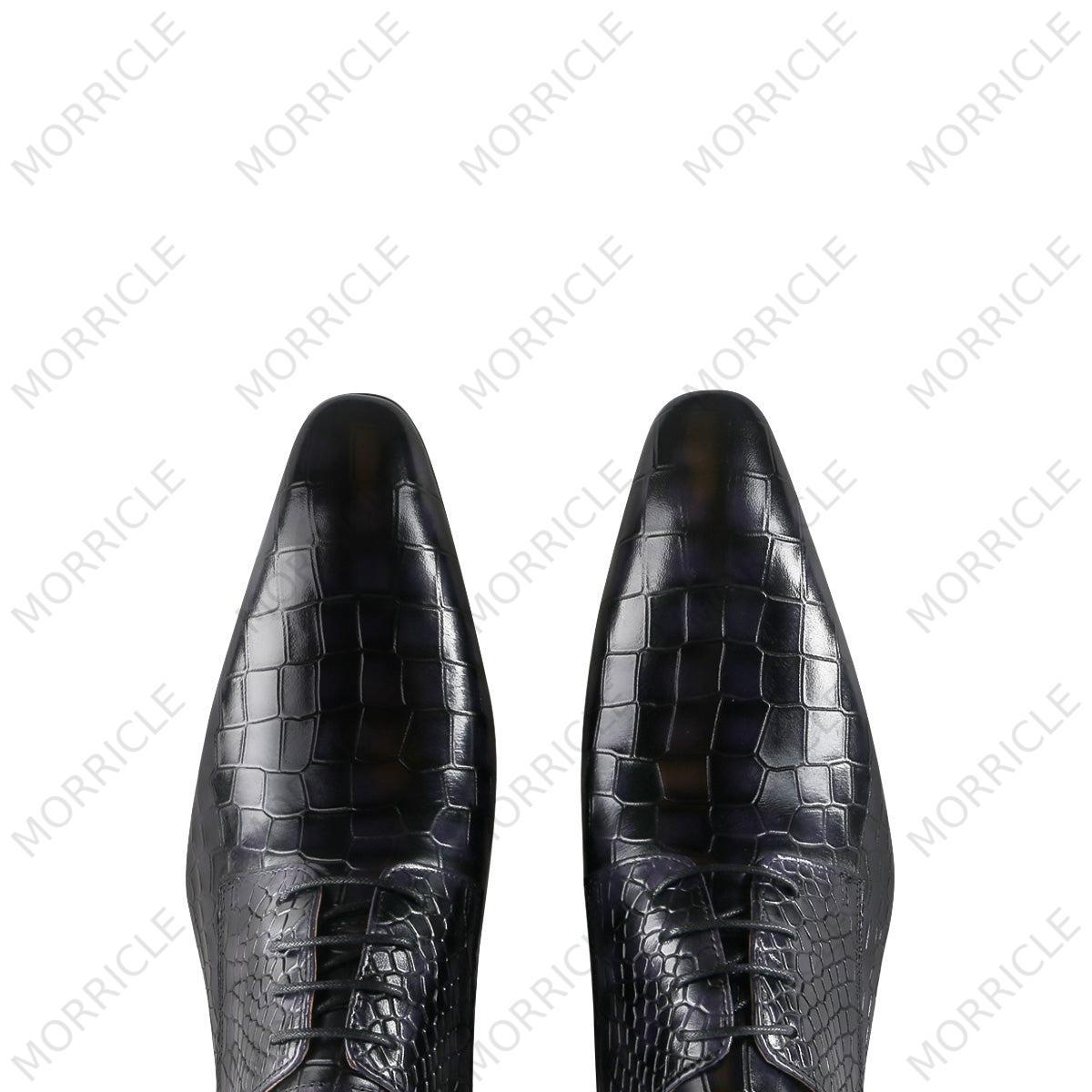 Luxurious Lace Up Crocodile Derby Shoes -  by Morricle - 031-DM36A, Derby, Exotic