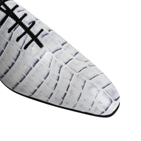 Luxury Crocodile Pattern Plain Toe Oxford Shoes