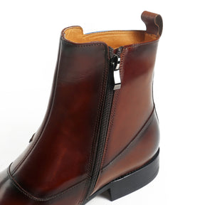 Dual Tone Double Strap Cap Toe Boots
